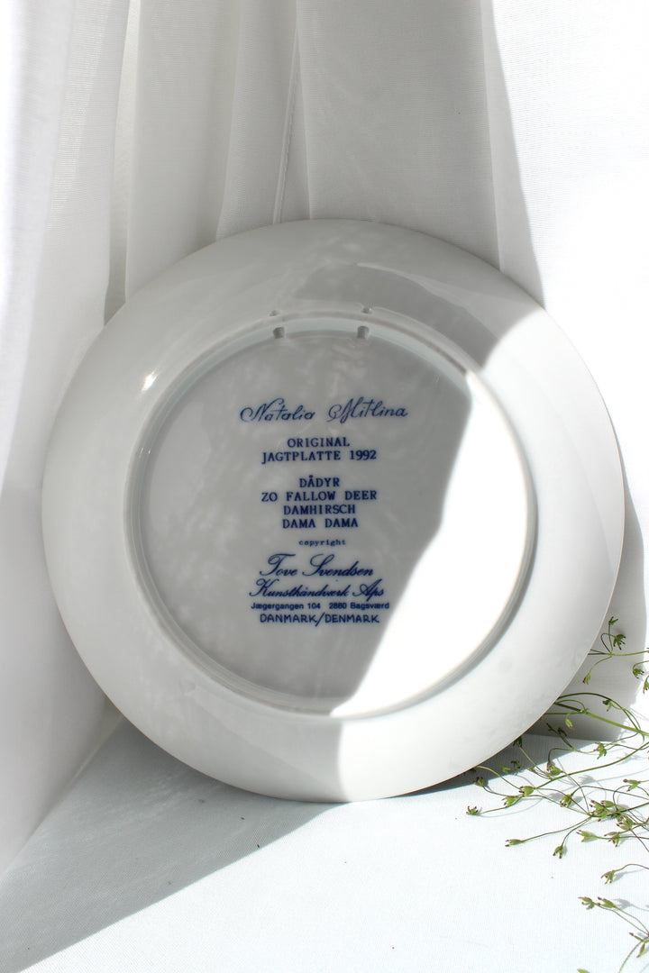 Tove Svendsen - Original Hunting Plate, 1992, Fallow Deer