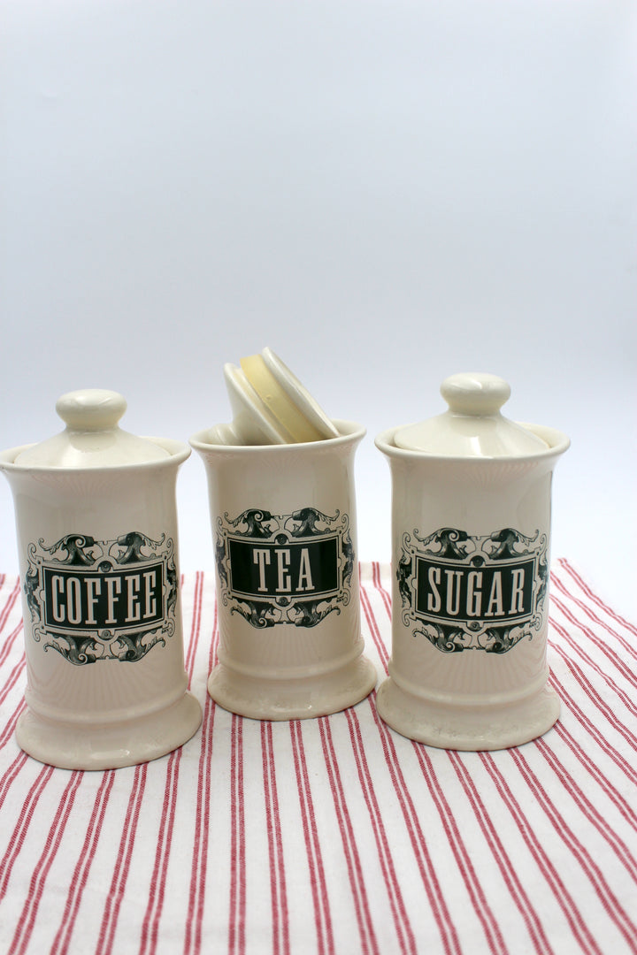Vintage - Zucker-, Kaffee- und Teeglas-Set