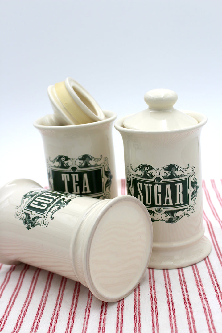 Vintage - Zucker-, Kaffee- und Teeglas-Set