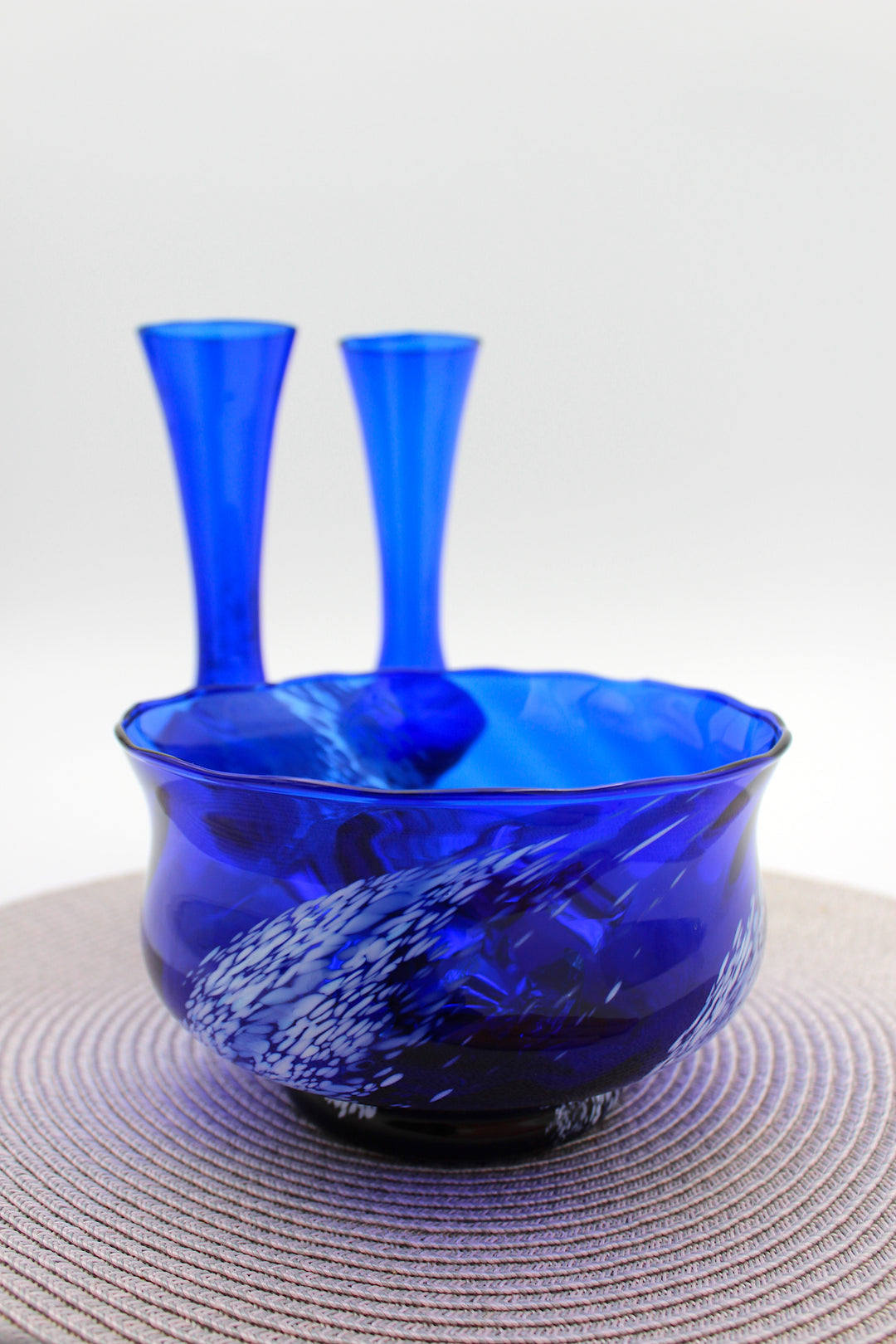 Vintage - Schale 'Swirl', blau