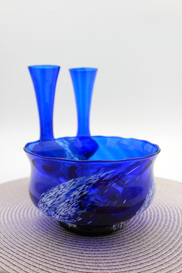 Vintage - Schale 'Swirl', blau