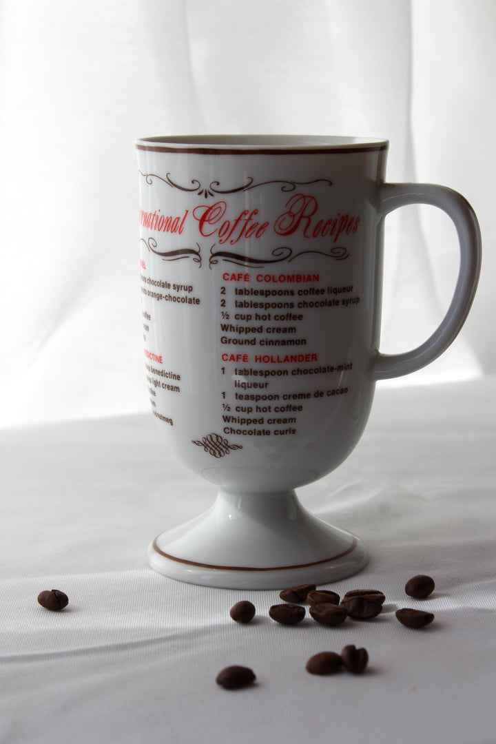 Vintage - Heißes Glas „Coffee Recipes“.