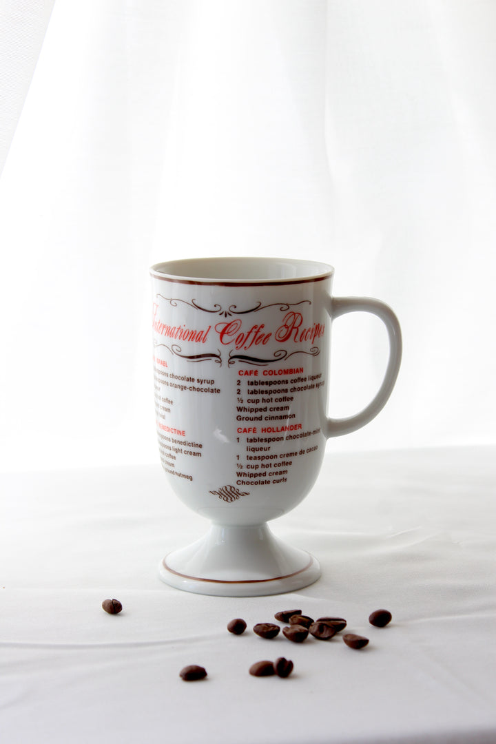 Vintage - Heißes Glas „Coffee Recipes“.