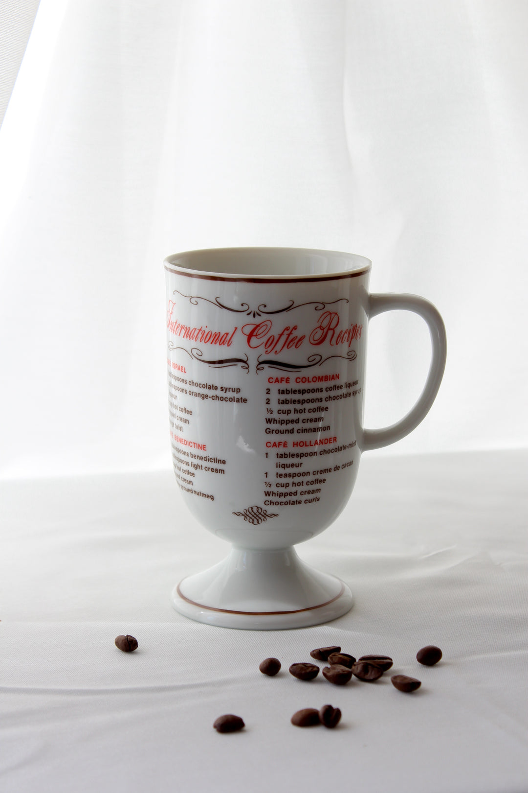 Vintage - Heißes Glas „Coffee Recipes“.