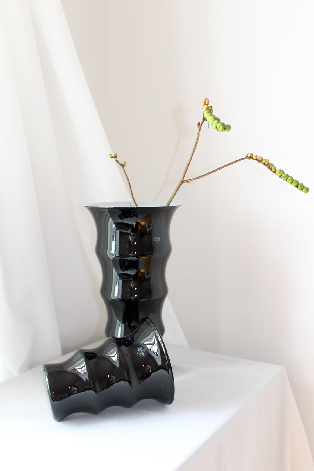 Holmegaard - Vase 'Karen Blixen', schwarz