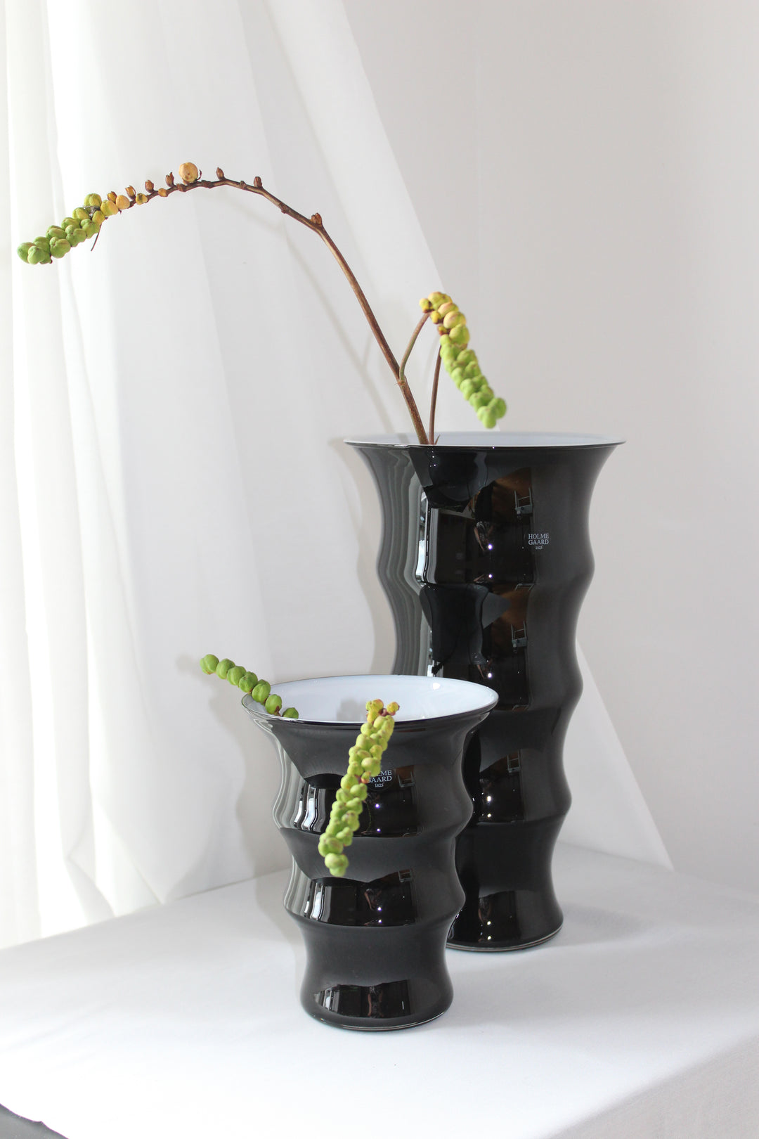 Holmegaard - Vase 'Karen Blixen', schwarz