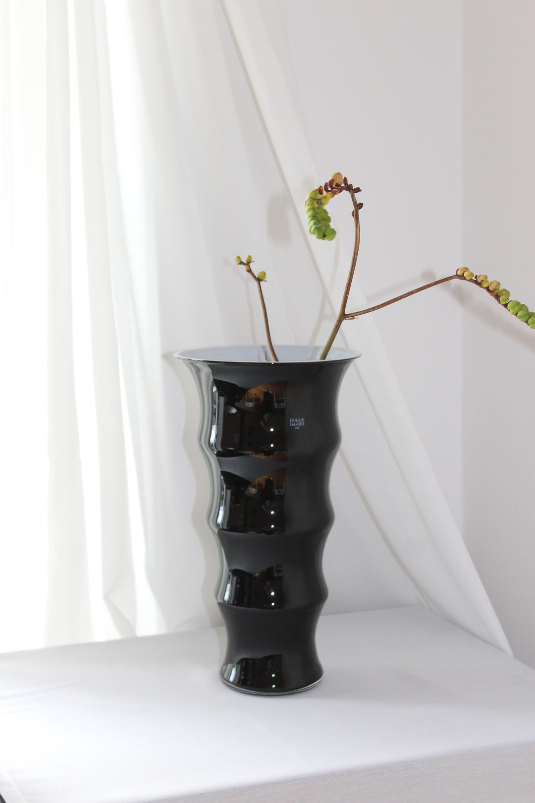 Holmegaard - Vase 'Karen Blixen', schwarz