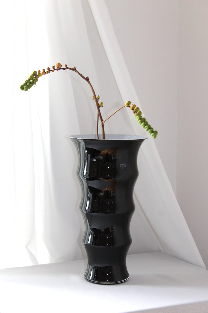 Holmegaard - Vase 'Karen Blixen', schwarz