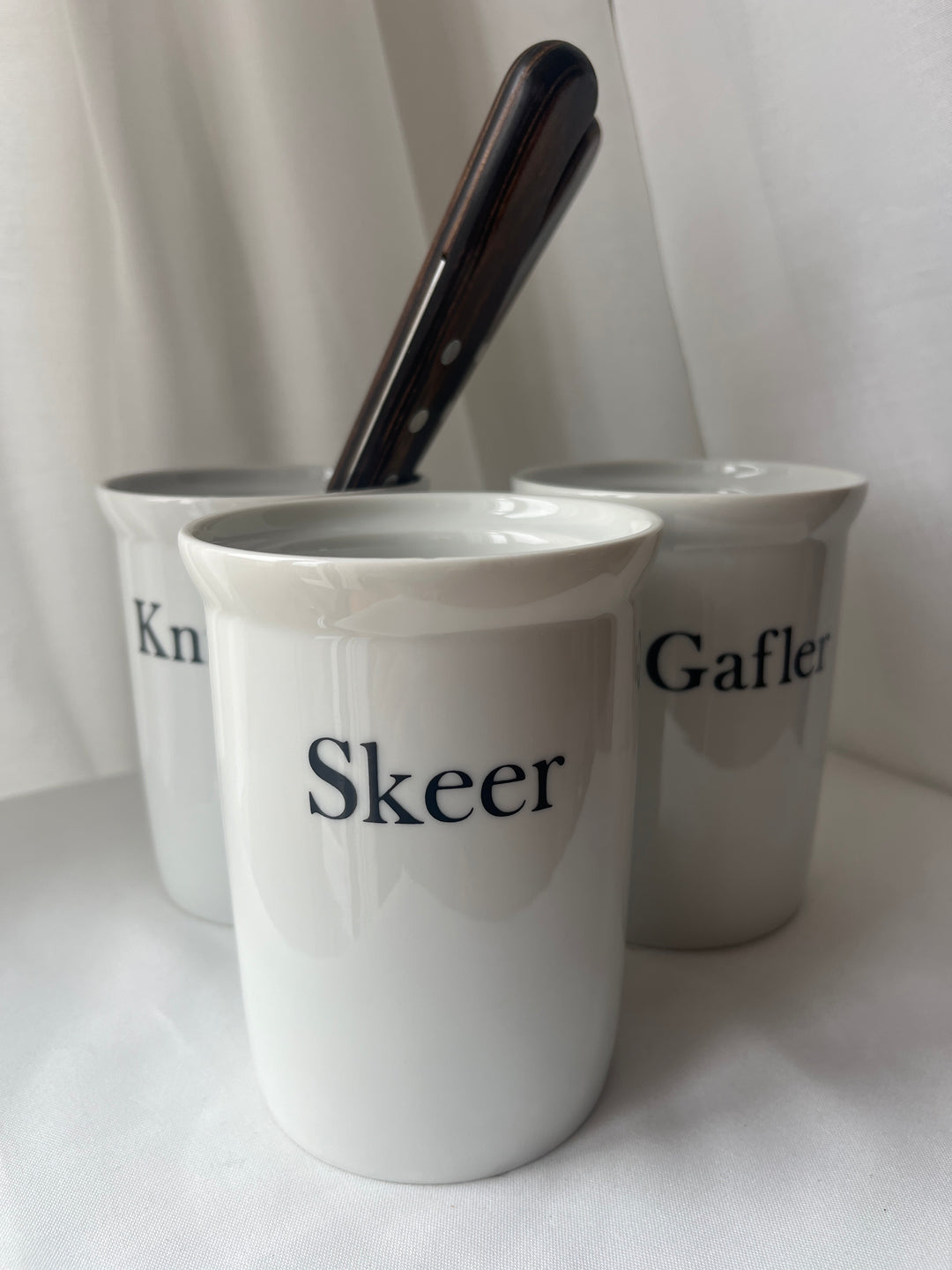 Bestik beholdere kniv, gaffel og skeer