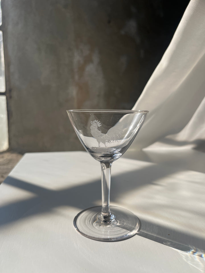 Vintage - 'Rooster' liqueur glass