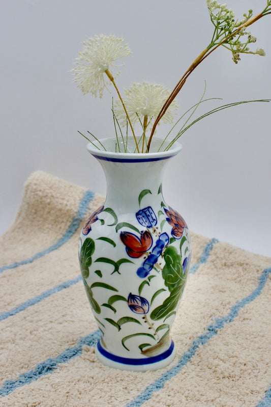 Porcelænvase - Blomstret