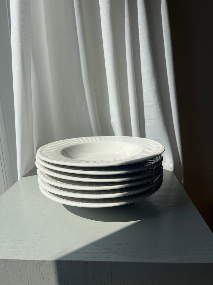 Tallerken dyb, creme - 6 stk