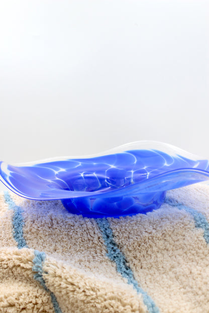 Stained blue dish