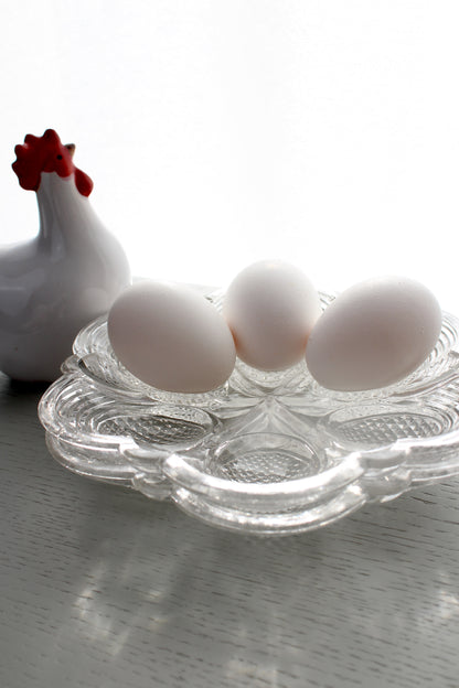 Egg plate, Clear glass 2 pcs