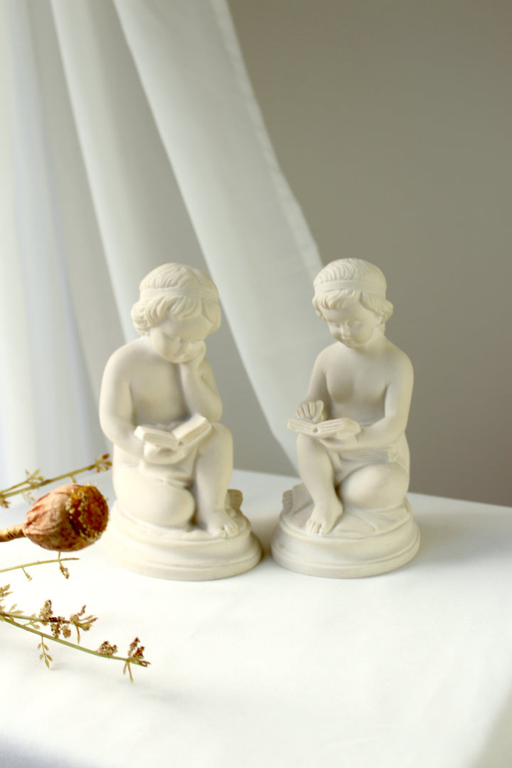 Vintage - 'Bisquit' figurer, 2 stk.