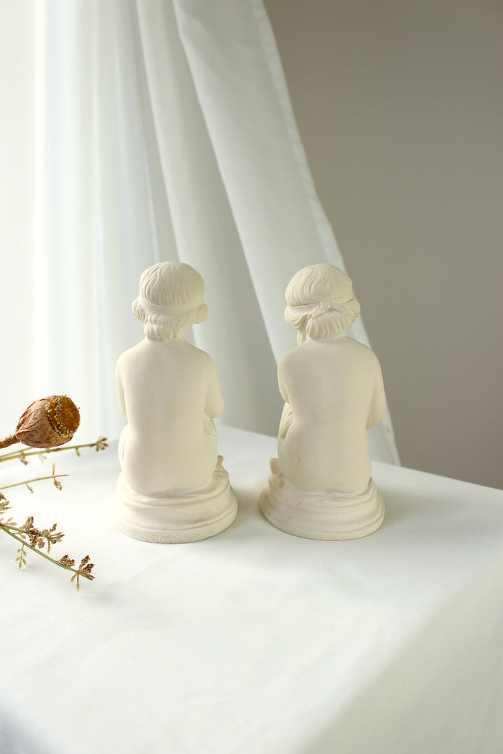 Vintage - 'Bisquit' figurer, 2 stk.
