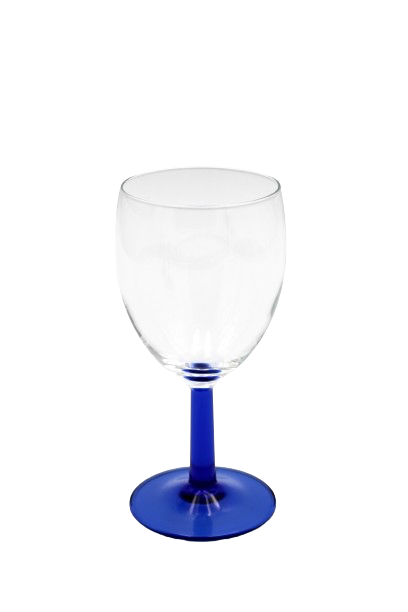 Hvidvinsglas, blå stilk