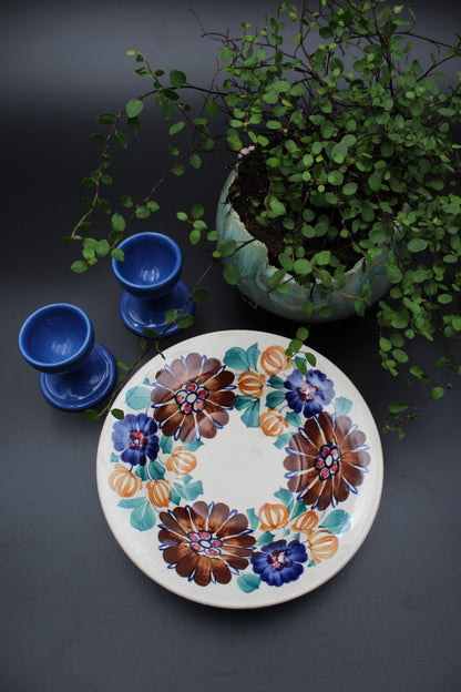 Hand painted Faience Bowl + 2 egg cups by Höganäs